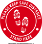 CS0002-KEEP SAFE DISTANCE RED- 12x12in